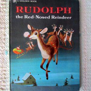 RUDOLPH THE RED-NOSED REINDEER VINTAGE 1958 GOLDEN BOOK, LARGE HARDBACK, EUC